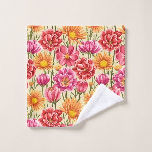 Roze en gele Bathroom Handdoekset Bad Handdoek (Wasdoekje)