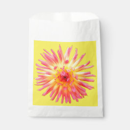 Roze en gele bloem bedankzakje