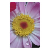Roze en gele bloem mini klembord (Achterkant)