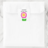 Roze en Gele Bloem Motiverende Sticker (Tas)