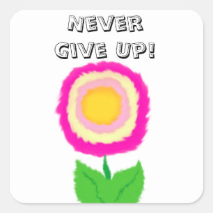 Roze en Gele Bloem Motiverende Sticker