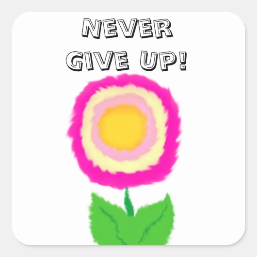 Roze en Gele Bloem Motiverende Sticker (Voorkant)