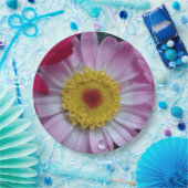 Roze en gele bloem papieren bordje (Feest)