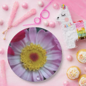 Roze en gele bloem papieren bordje (Feest)