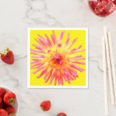 Roze en gele bloem servet (Insitu)