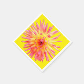 Roze en gele bloem servet (Hoek)