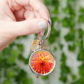 Roze en gele bloem sleutelhanger (Hand)