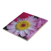 Roze en gele bloem tegeltje (Zijkant)