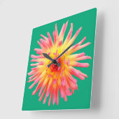 Roze en gele bloem vierkante klok (Hoek)