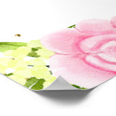 Roze en Gele Bloemen 21e Verjaardag Welkom Poster (Hoek)