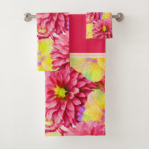 Roze en gele bloemen