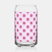 Roze en gele bloemen blikvorm glas (Achterkant)