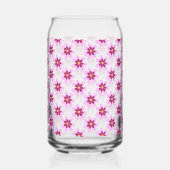 Roze en gele bloemen blikvorm glas (Links)