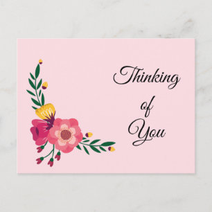 Roze en Gele Bloemen Briefkaart