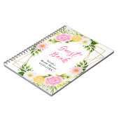 Roze en gele bloemen Bruiloftsgastboek Notitieboek (Linkerzijde)
