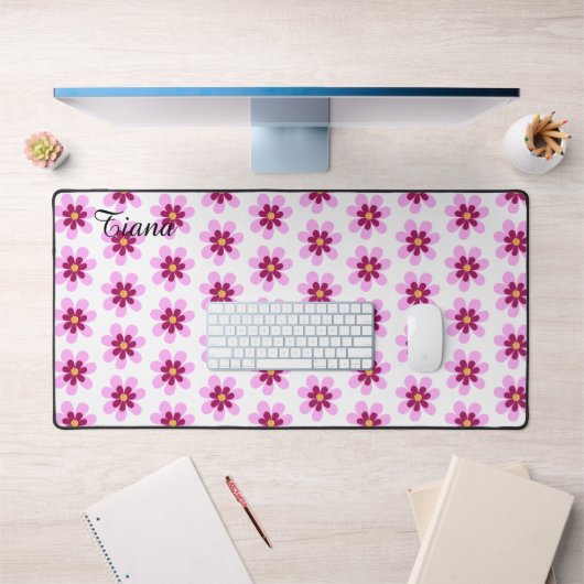 Roze en gele bloemen bureaumat (Kantoor 1)