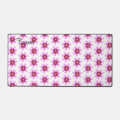 Roze en gele bloemen bureaumat (Voorkant)