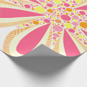 Roze en gele bloemen cadeaupapier (Hoek)