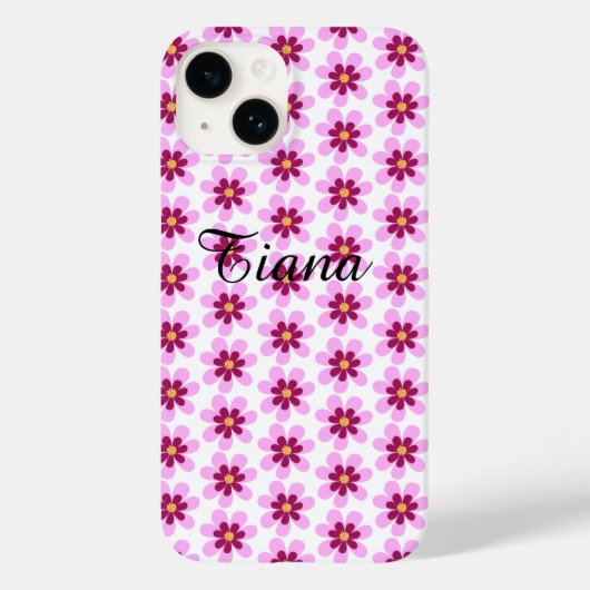 Roze en gele bloemen Case-Mate iPhone case (Achterkant)