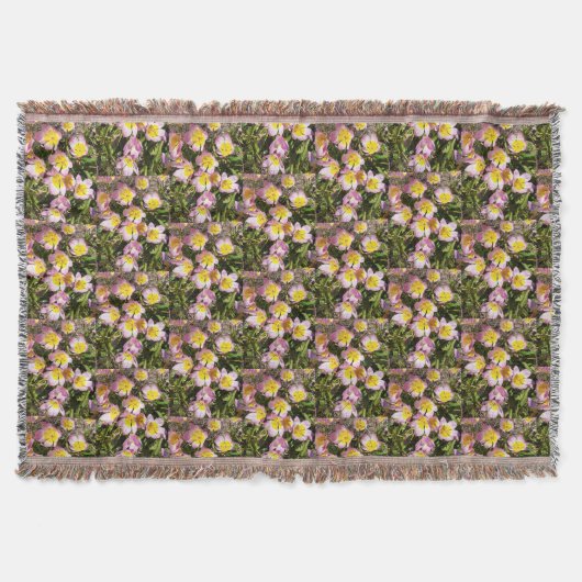 Roze en gele bloemen deken (Voorkant)