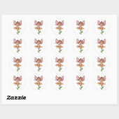 Roze en Gele Bloemen Fee Stickers (Vel)