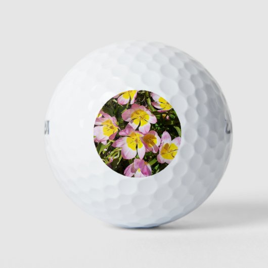 Roze en gele bloemen golfballen (Voorkant)