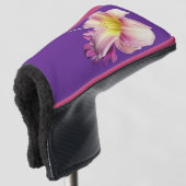 Roze en gele bloemen golfheadcover (3/4 voorkant)