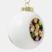 Roze en gele bloemen keramische bal ornament (Links)