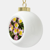 Roze en gele bloemen keramische bal ornament (Rechts)