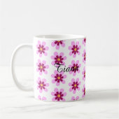 Roze en gele bloemen koffiemok (Links)