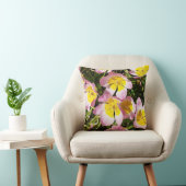 Roze en gele bloemen kussen (Stoel)