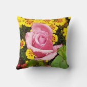 Roze en gele bloemen kussen (Achterkant)