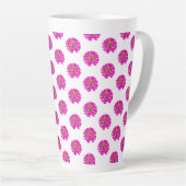 Roze en Gele Bloemen Latte Mok (Rechterhoek)