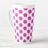 Roze en Gele Bloemen Latte Mok (Linkerhoek)