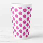 Roze en Gele Bloemen Latte Mok (Voorkant)