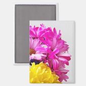 Roze en gele bloemen magneet - De Dabs door Mari D (Voorkant / Achterkant)