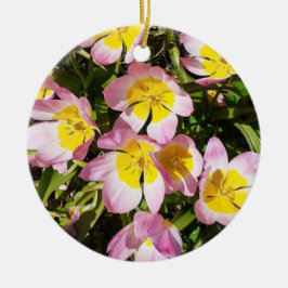 Roze en gele bloemen Ornament