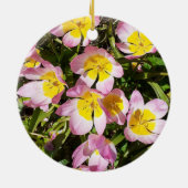 Roze en gele bloemen Ornament (Achterkant)