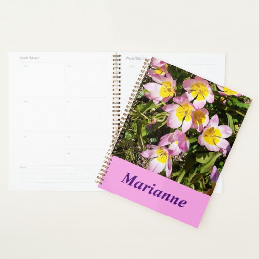 Roze en gele bloemen planner (Display)