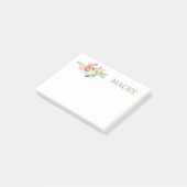 Roze en gele bloemen post-it® notes (Schuin)