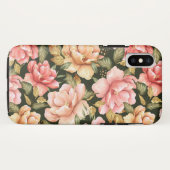 Roze en gele bloemen. Romantisch patroon Case-Mate iPhone Case (Achterkant (horizontaal))