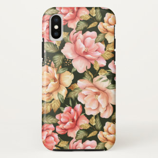 Roze en gele bloemen. Romantisch patroon Case-Mate iPhone Case