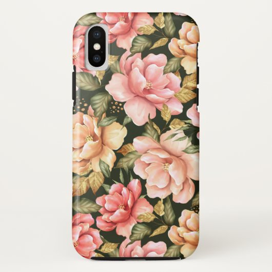 Roze en gele bloemen. Romantisch patroon Case-Mate iPhone Case (Achterkant)
