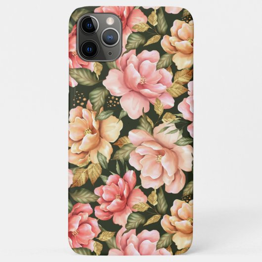 Roze en gele bloemen. Romantisch patroon Case-Mate iPhone Case (Achterkant)