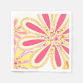 Roze en gele bloemen servet (Voorkant)