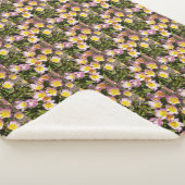 Roze en gele bloemen Sherpa Blanket Deken (3/4)