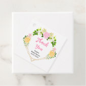 Roze en Gele Bloemen Vrijgezellenfeest Dank u Bedankjes Labels (In situ)