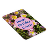 Roze en gele bloemen, zondag magneet (Rechterzijde)