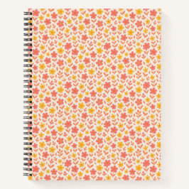 Roze en gele bloemenprint notitieboek