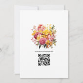 Roze en Gele Bloemige Bruiloft Kaart (Achterkant)